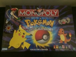 Rare Pokemon Monopoly 1999 Collectors Edition Board Game