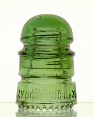 Cd 112.  1 Lynchburg - No.  31 Apple Green Glass Insulator [010]