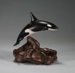 Orca Sculpture Direct From John Perry 6in Tall Medium Downtail Version.