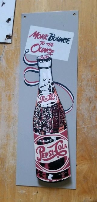 Vintage Old Pepsi - Cola Metal Sign Nos Soda Coca - Cola Gas Station Oil