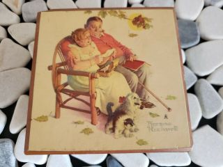Vintage Norman Rockwell Wooden Music Box Those Were The Days