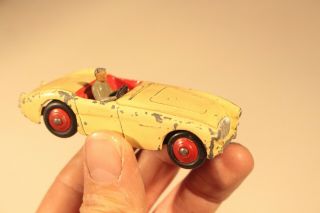 Vintage Dinky Toys Car Austin Healey Tan Beige Off - White Die Cast Toy M14
