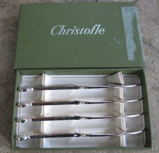 Mib 4 Vintage Christofle France Silver Plate 3 - 7/8 " Small Butter Spreader Knives