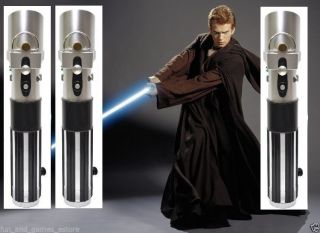 3 Anakin Skywalker Wars Lightsaber Star Force Blue Ultimate Master Hasbro