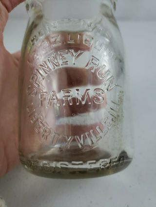 Spinney Run Farms Libertyville Illinois 12oz Embossed Glass Cottage Cheese Jar