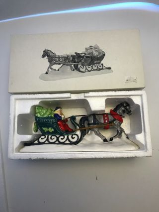 Dept 56 Sleighride Horse Sleigh Christmas Snow Village 5160 - 8 Vintage