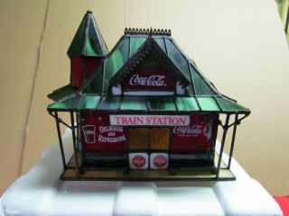 Franklin Coca Cola Stain Glass Train Station