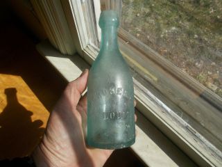 Iron Pontil 1850s H.  Grone & Co St.  Louis Squat Blob Soda Bottle Frl Glass Mark