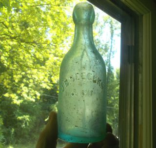 St.  Louis,  Mo J.  B.  Seegers & Co 1860s Long Neck Squat Soda Bottle Applied Blob Top