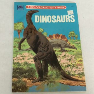 Vintage 1975 Golden A Big Color Activity Book Dinosaurs Paper Coloring Book