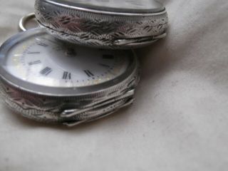2 no.  Antique solid silver lady ' s pocket watches 3