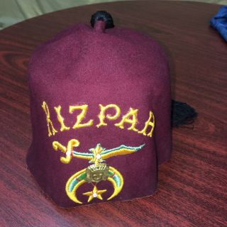 Vtg Lou Walt Rizpah Shriners Fez Hat Cap Freemasons Masons 7 1/4