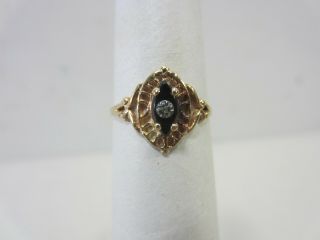 Vintage 10k Gold Ring W/onyx Stone