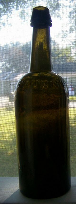 Dyottville Glass Philadelphia Patent Quart Whiskey Bottle With Iron Pontil