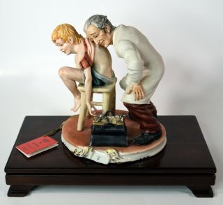 7 " Vintage Italian Capodimonte Porcelain Old Doctor With Boy Medea By Rory