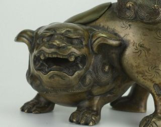 Antique Japanese Chinese Bronze Foo Dog Lion Censer Incense Burner 19th C 2