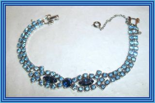 Sherman Sapphire & Sky Blue -.  50 " Figure 8 Motif Openwork Cluster Bracelet Nr