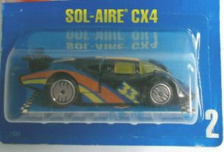 Hot Wheels Sol - Aire Cx4,  Uh,  Blue Card 2,  Rare,  Vhtf