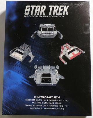 D500.  Star Trek Shuttlecraft Set 4 Diecasts With Magazines By Eaglemoss (2018)