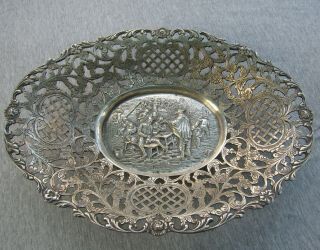 Large Antique Dutch Silver Plated Fruit Bowl