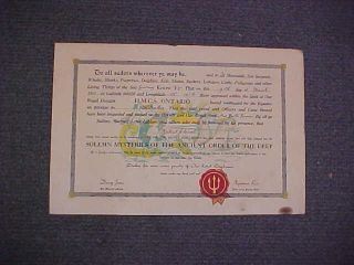 Orig Post Ww2 Rcn Scroll Hmcs Ontario Royal Canadian Navy 1951 Order Of The Deep
