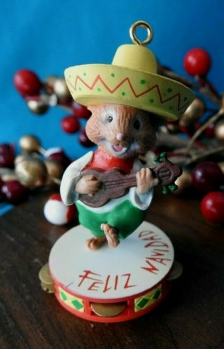 Enesco Ornament 1991 Have A Mariachi Christmas 3rd In Miguel Mouse Feliz Navidad