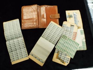 World War 2 Ration Book W/ Stamps And A Leather Wallet Ret.  Maj John M Hagens