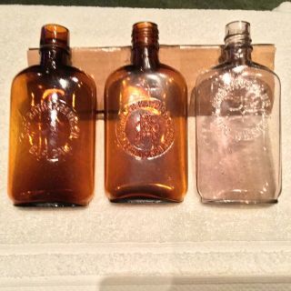 3 1/2 Pt San Francisco Whiskey Flasks Rothenberg,  Adolph Harris,  & Americus Club