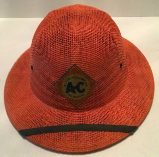 Vintage Allis Chalmers Tractor Farm Implement Straw Farmers Hat