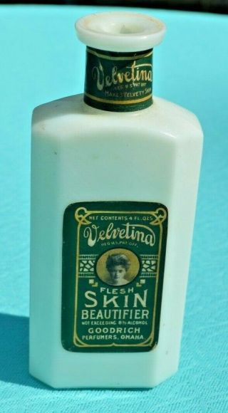 Full Labels Milk Glass Velvetina Skin Beautifier
