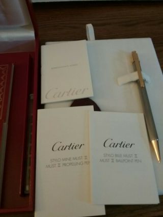 Must de Cartier Pencil and Leather Key Chain Set. 3