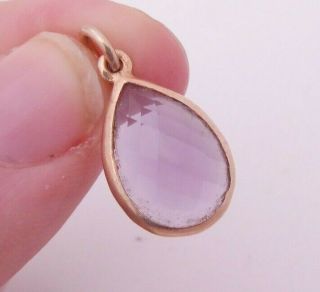 9ct Rose Gold Faceted Pear Drop Amethyst Pendant,  9k 375