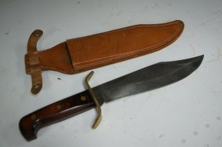 Vintage 1980 Western Bowie Usa W49 Large Hunting Knife & Sheath