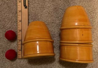 Cups And Balls Wooden Magic Trick - Collector’s Item - 3