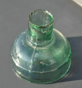 19th Cen Imperial Russia SCARCE TYPE Rough Glass Ink Bottle Interesting Shape 2