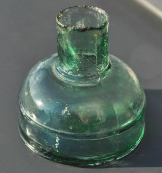 19th Cen Imperial Russia SCARCE TYPE Rough Glass Ink Bottle Interesting Shape 3