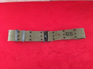 Ww2 Us Army Web Pistol Belt Khaki Dated 1942