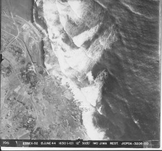 Us Navy Wwii June 15 1944 Iwo Jima Aerial Recon 9x9 Photo 100 Coastline
