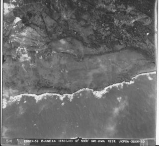 Uss Navy Wwii June 15 1944 Iwo Jima Aerial Recon 9x9 Photo 54 Coastline