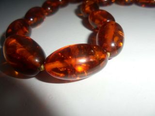VERY FINE VINTAGE SCANDINAVIAN BALTIC AMBER & SILVER LARGE BEAD NECKLACE 41GR 3