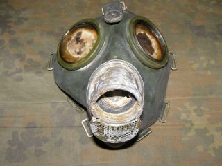 WW II WW2 German gas mask from battlefield in Kurland.  Bunker relic 2