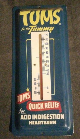 Vintage Advertising Thermometer - Vintage Tums Thermometer - Vintage Drug Store