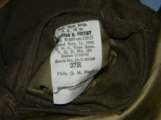 WW2 U.  S.  Army Dress Jacket 1942 37R 3