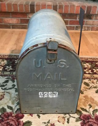 Huge Vintage U.  S.  Mail Box Galvanized Metal Rural Farm House 23” Long X 15”x 11