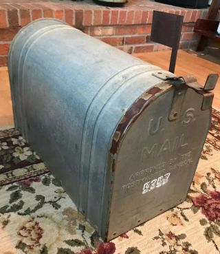 Huge Vintage U.  S.  MAIL BOX Galvanized Metal Rural Farm House 23” Long X 15”X 11 2