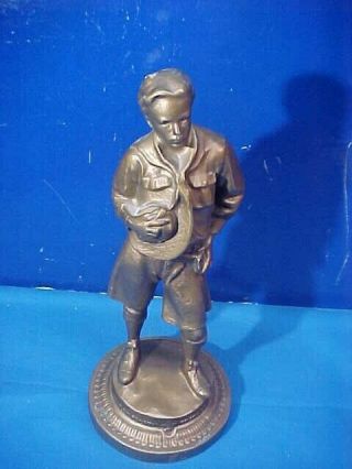 Orig 1930s The Ideal Boy Scout Cast Metal 8 " Statue By R.  Tait Mckenzie