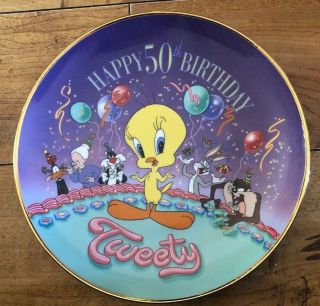 Looney Tunes Happy 50th Birthday Tweety Bird Collector Plate