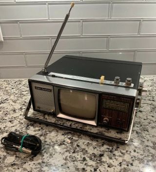 Vintage 1970 Longines Symphonette Ltv - 77 Portable 5” Tv Radio