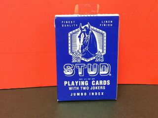 Vintage Stud Playing Cardstwo Jokers Jumbo Index Walgreens Linen