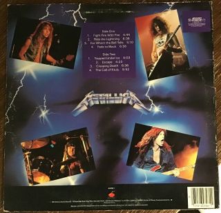METALLICA Ride The Lightning Vinyl Record LP - 1984 Elektra 2